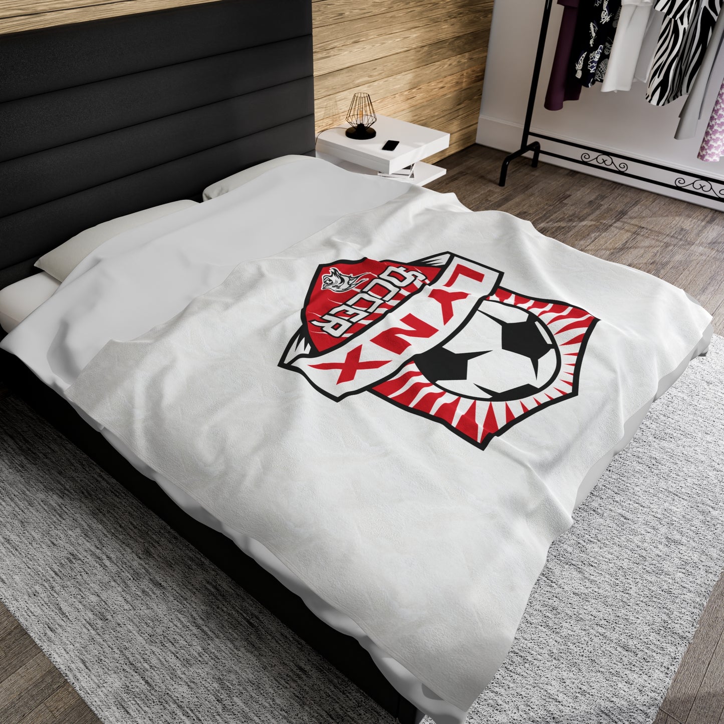 BV Soccer Velveteen Plush Blanket
