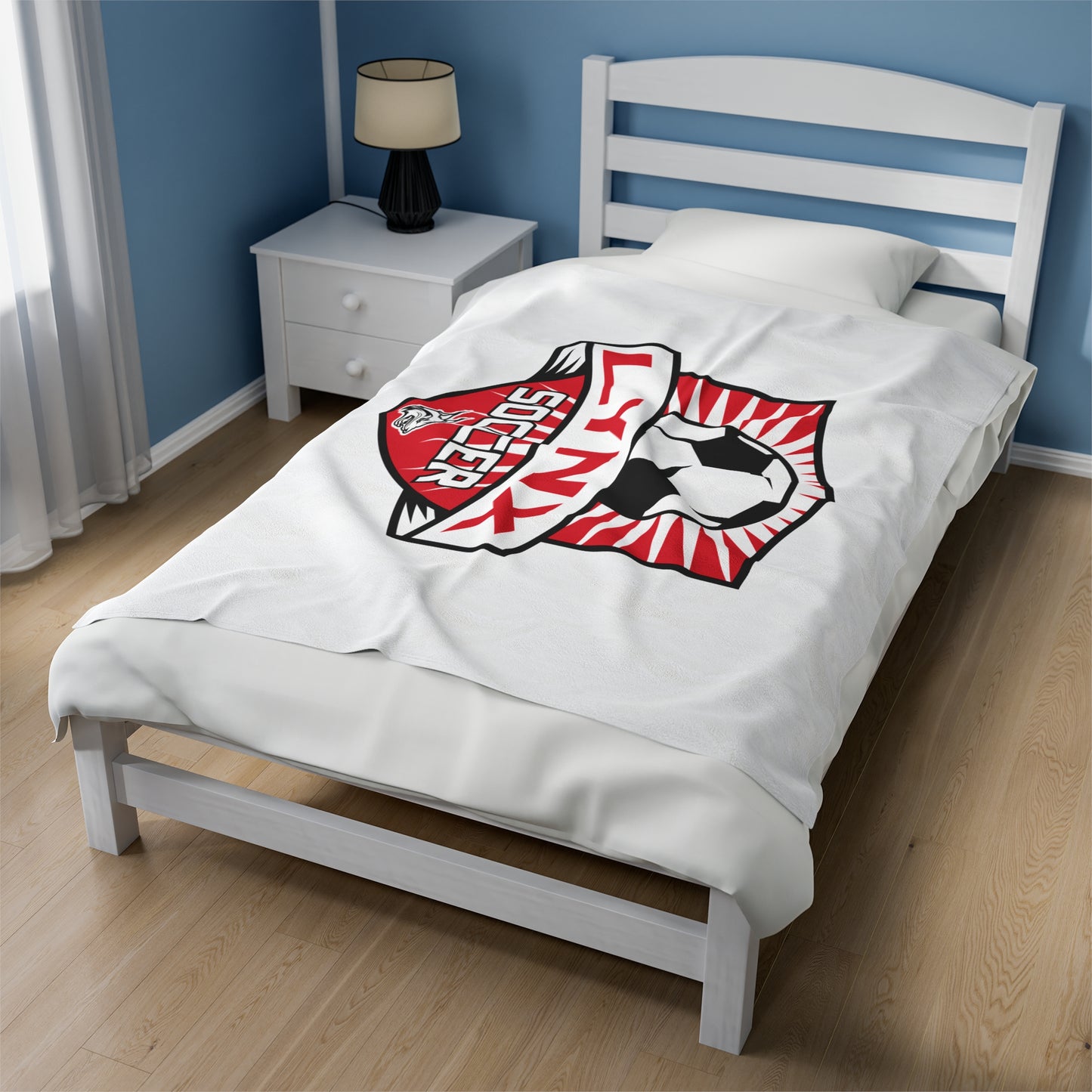 BV Soccer Velveteen Plush Blanket