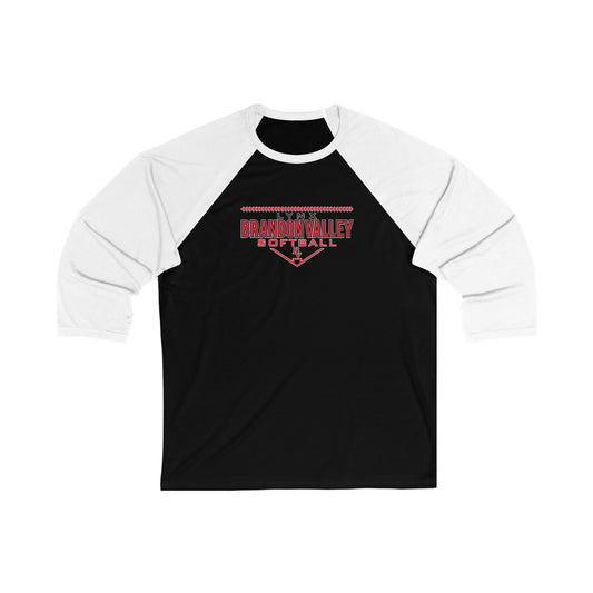 BV Softball Unisex 3\4 Sleeve Baseball Tee