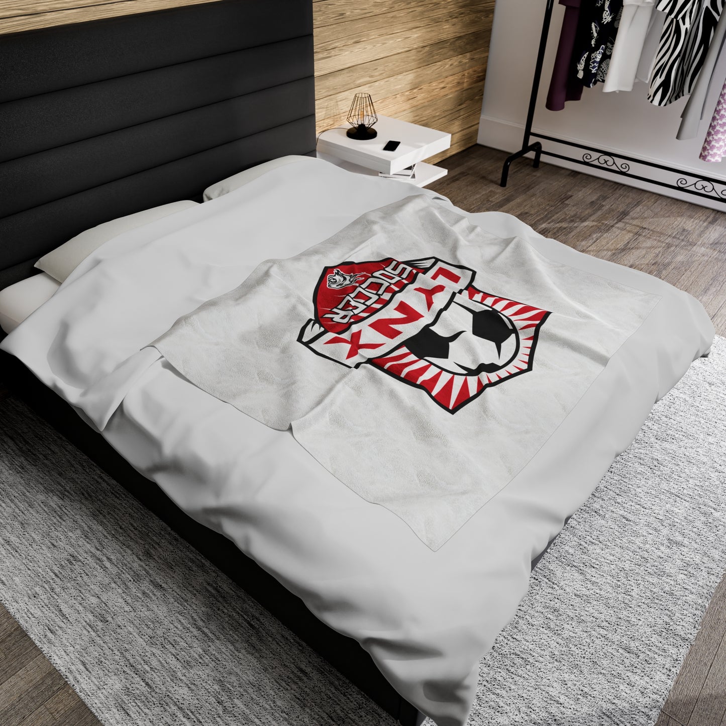 BV Soccer Velveteen Plush Blanket